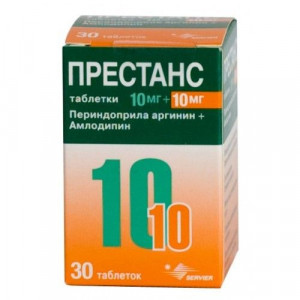 ПРЕСТАНС АМЛОДИПИН 10МГ.+ПЕРИНДОПРИЛ 10МГ. №30 ТАБ.