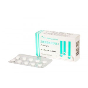 ЛИЗИНОПРИЛ 10МГ. №20 ТАБ. /ПРАНАФАРМ/ ЛИЗИНОПРИЛ 10МГ. №20 ТАБ. /ПРАНАФАРМ/
