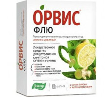 ОРВИС ФЛЮ ЛИМОН+ИМБИРЬ 500МГ+25МГ+200МГ. 4,95Г. №10 ПОР. Д/Р-РА Д/ПРИЕМА ВНУТРЬ ПАК. /ЭВАЛАР/