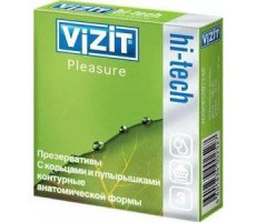 ВИЗИТ ПРЕЗЕРВАТИВ HI-TECH КОЛЬЦА+ПУПЫР.№3 PLEASURE [VIZIT]