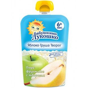 Б.ЛУКОШКО ПЮРЕ 90Г. ТВОРОГ+ЯБЛОКО+ГРУША ПАУЧ 6+МЕС. Б.ЛУКОШКО ПЮРЕ 90Г. ТВОРОГ+ЯБЛОКО+ГРУША ПАУЧ 6+МЕС.
