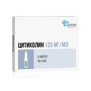 ЦИТИКОЛИН 125МГ/МЛ. 4МЛ. №5 Р-Р Д/В/В,В/М АМП. /ОЗОН/