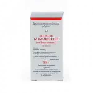 ЛИНИМЕНТ БАЛЬЗАМИЧЕСКИЙ ПО ВИШНЕВСКОМУ 25Г. ЛИНИМЕНТ Д/НАРУЖ.ПРИМ. БАНКА /ЯРОСЛАВСКАЯ ФФ/