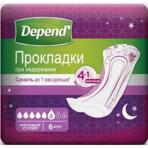 ДЕПЕНД ПРОКЛАДКИ Д/ЖЕН. СУПЕР №6 П/НЕДЕРЖАНИИ [DEPEND]