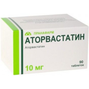 АТОРВАСТАТИН 10МГ. №90 ТАБ. П/П/О /ПРАНАФАРМ/ АТОРВАСТАТИН 10МГ. №90 ТАБ. П/П/О /ПРАНАФАРМ/