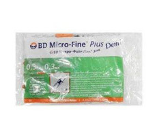 ШПРИЦ ИНСУЛИН. БД МИКРО ФАЙН+ ДЕМИ 0,3МЛ. U-100 30G 0,3Х8 Н/СЪЕМН. №10 [BD MICRO FINE]