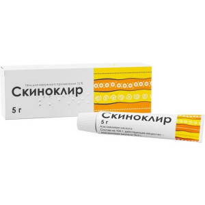 СКИНОКЛИР 15% 5Г. ГЕЛЬ Д/НАРУЖ.ПРИМ. ТУБА СКИНОКЛИР 15% 5Г. ГЕЛЬ Д/НАРУЖ.ПРИМ. ТУБА