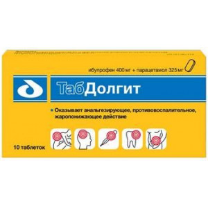 ТАБДОЛГИТ 400МГ.+325МГ. №10 ТАБ. П/П/О ТАБДОЛГИТ 400МГ.+325МГ. №10 ТАБ. П/П/О