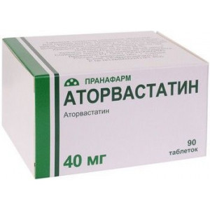АТОРВАСТАТИН 40МГ. №90 ТАБ. П/П/О /ПРАНАФАРМ/